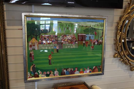§ Michael Lewis (1943-) Jack Nicklaus at the 18th hole, PGA Tour, 28.5 x 39in.